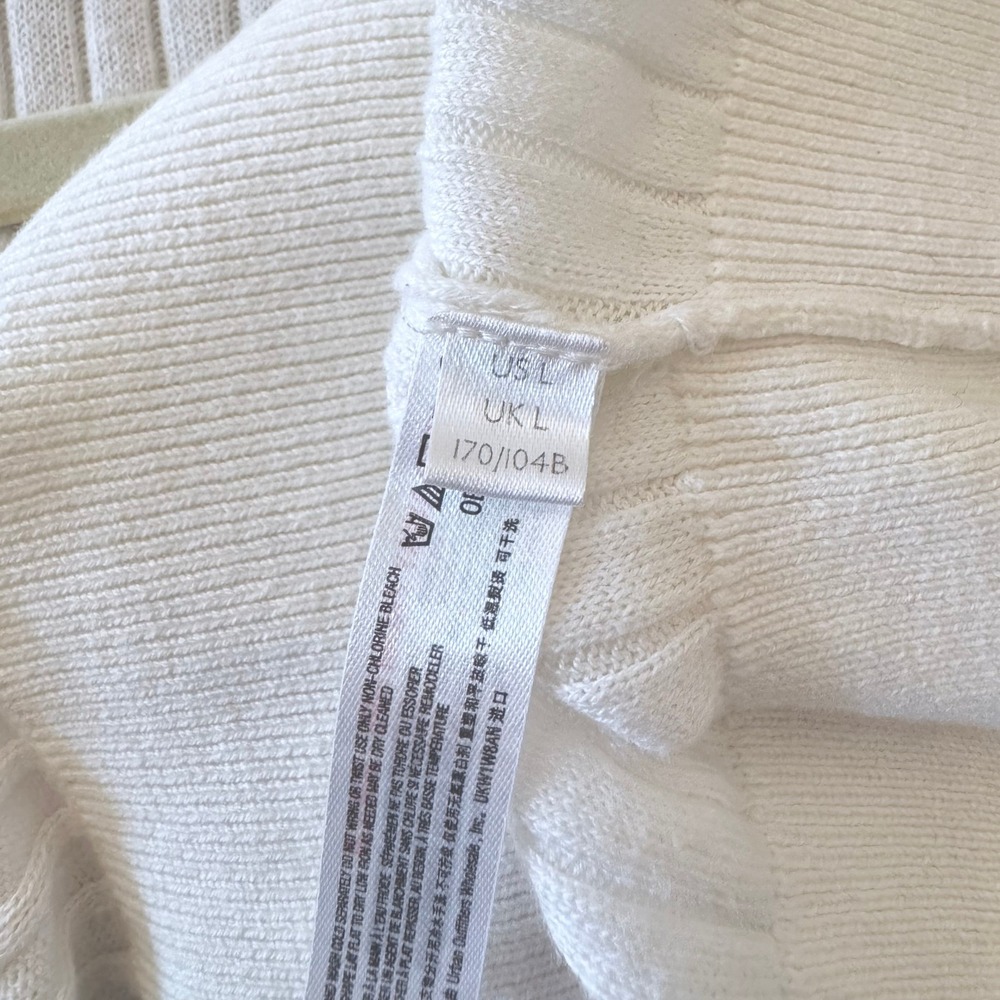 Free People Saturday Morning Crop Tank Vest L Ivory Off White Preppy Soft Girl - Picture 5 of 7